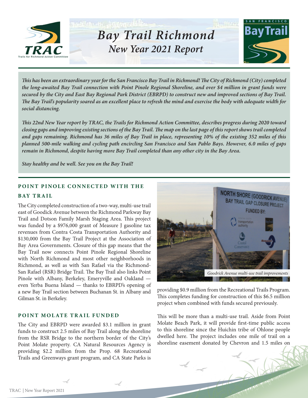 Bay Trail Richmond New Year 2021 Report
