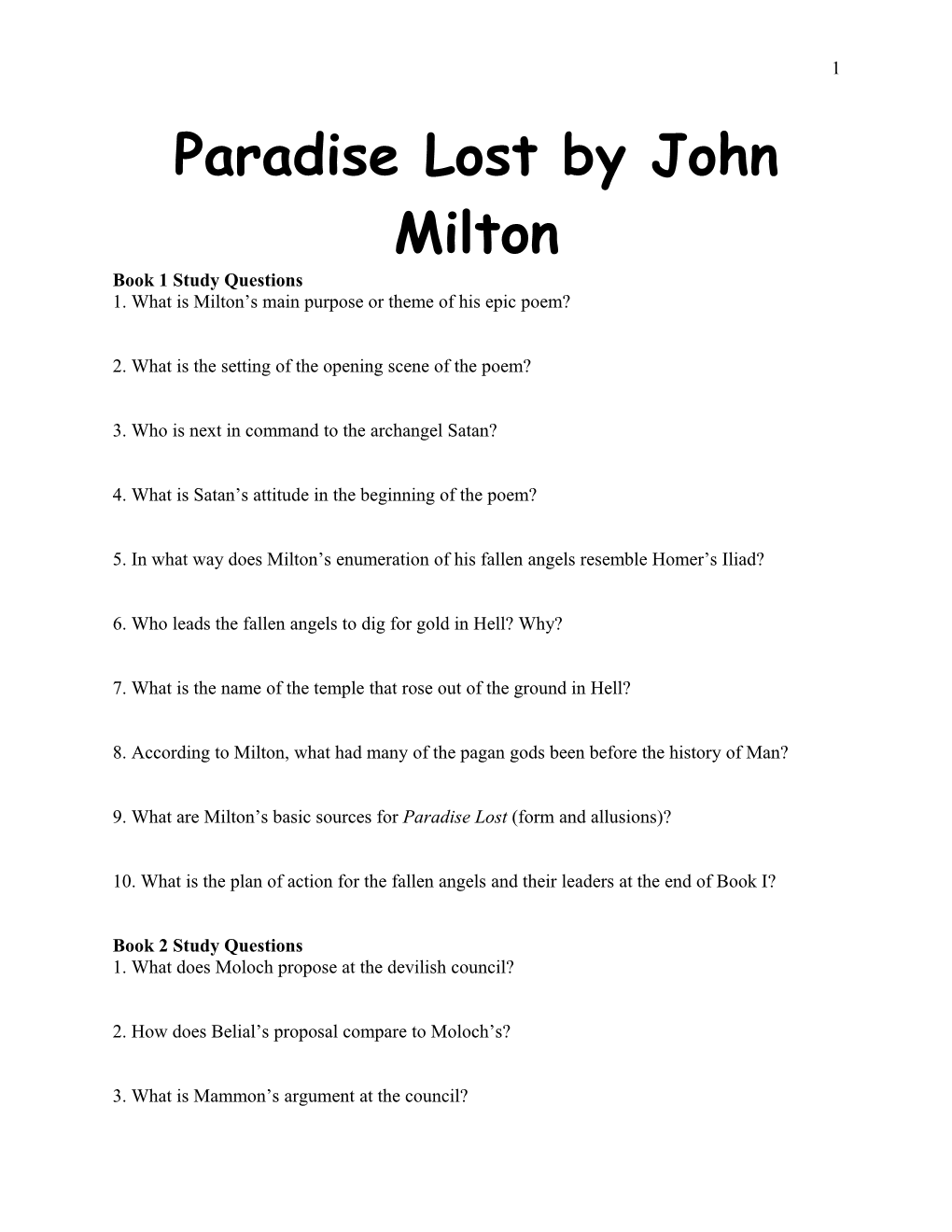 Paradise Lost by John Milton s2