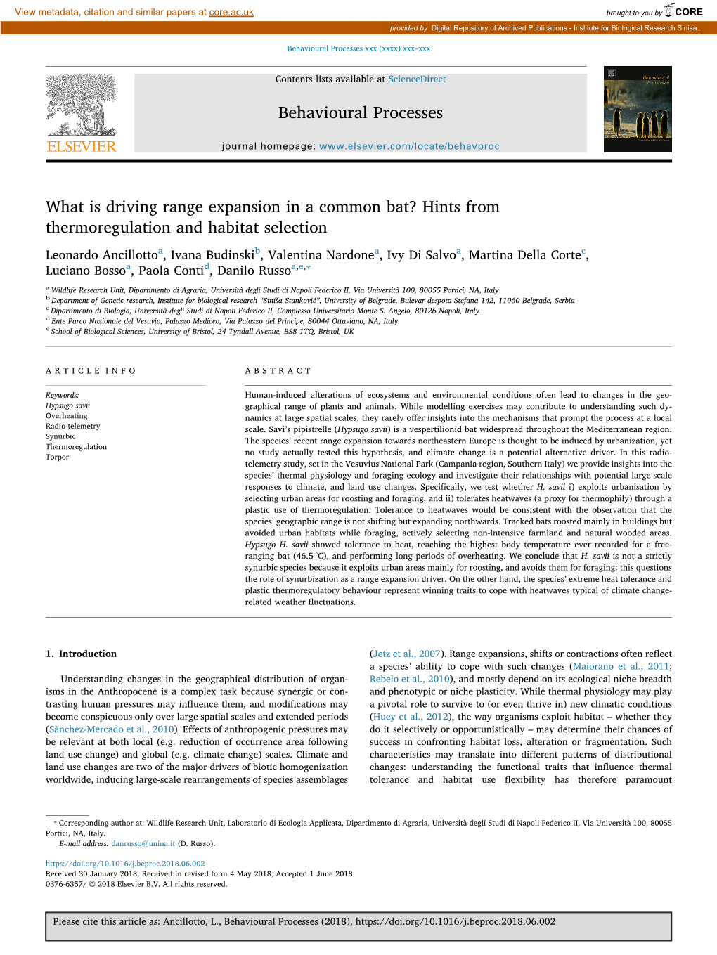 What Is Driving Range Expansion in a Common Bat? Hints from Thermoregulation and Habitat Selection