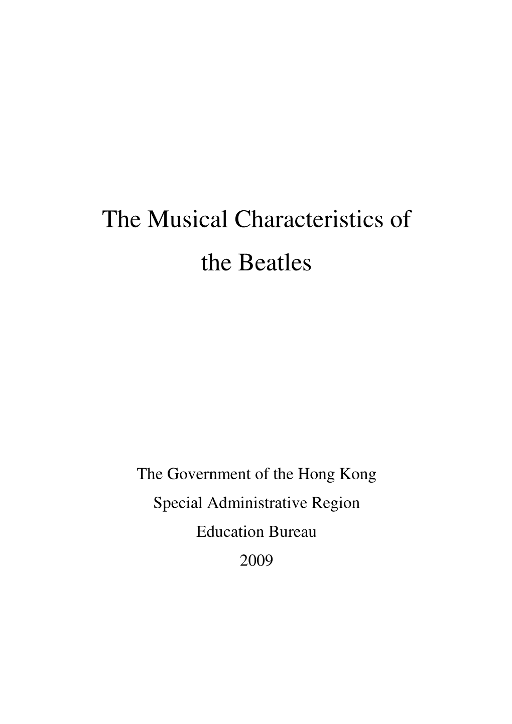 The Musical Characteristics of the Beatles