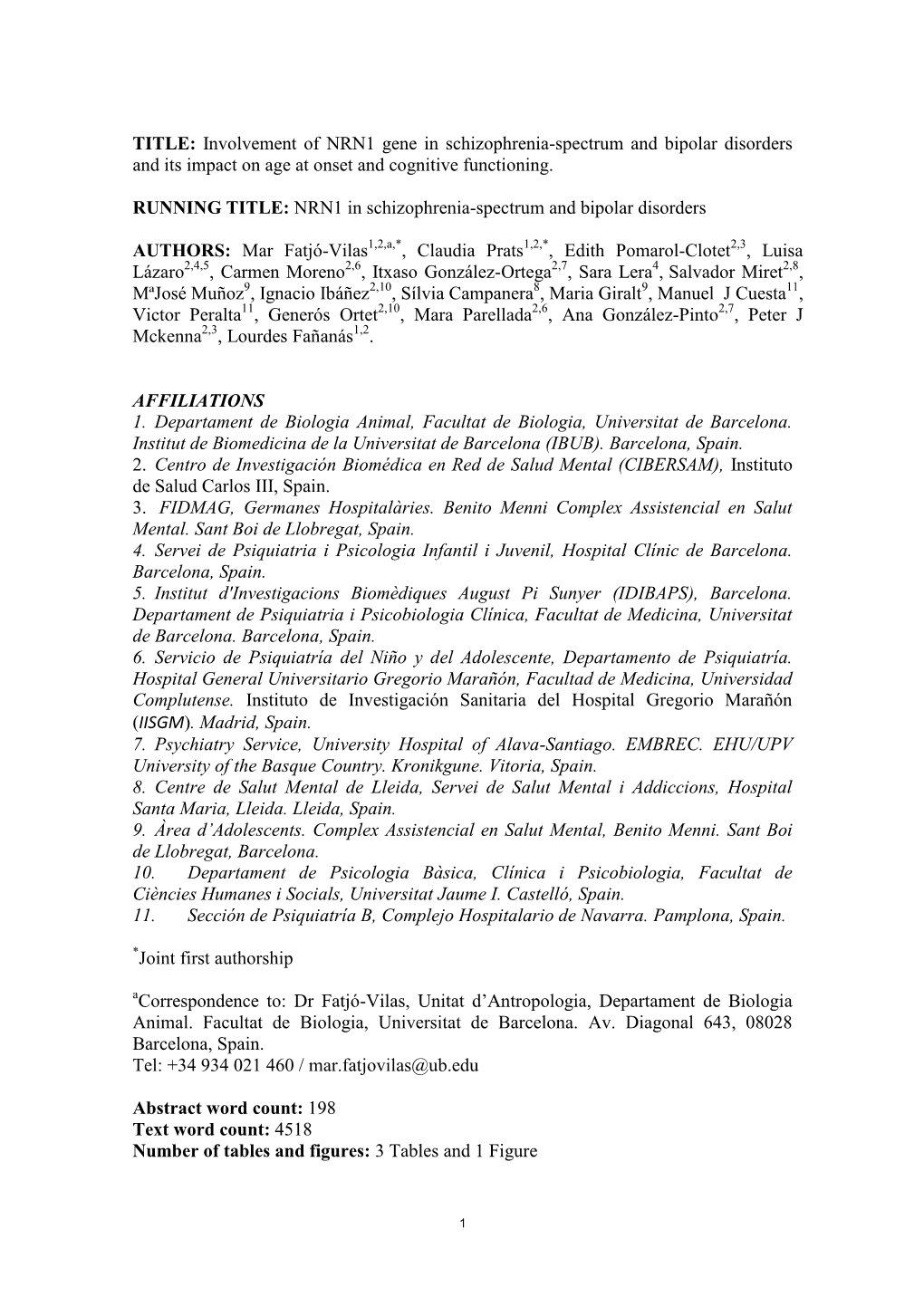 Involvement of NRN1 Gene in Schizophrenia-Spectrum and Bipolar Disorders and Its Impact on Age at Onset and Cognitive Functioning