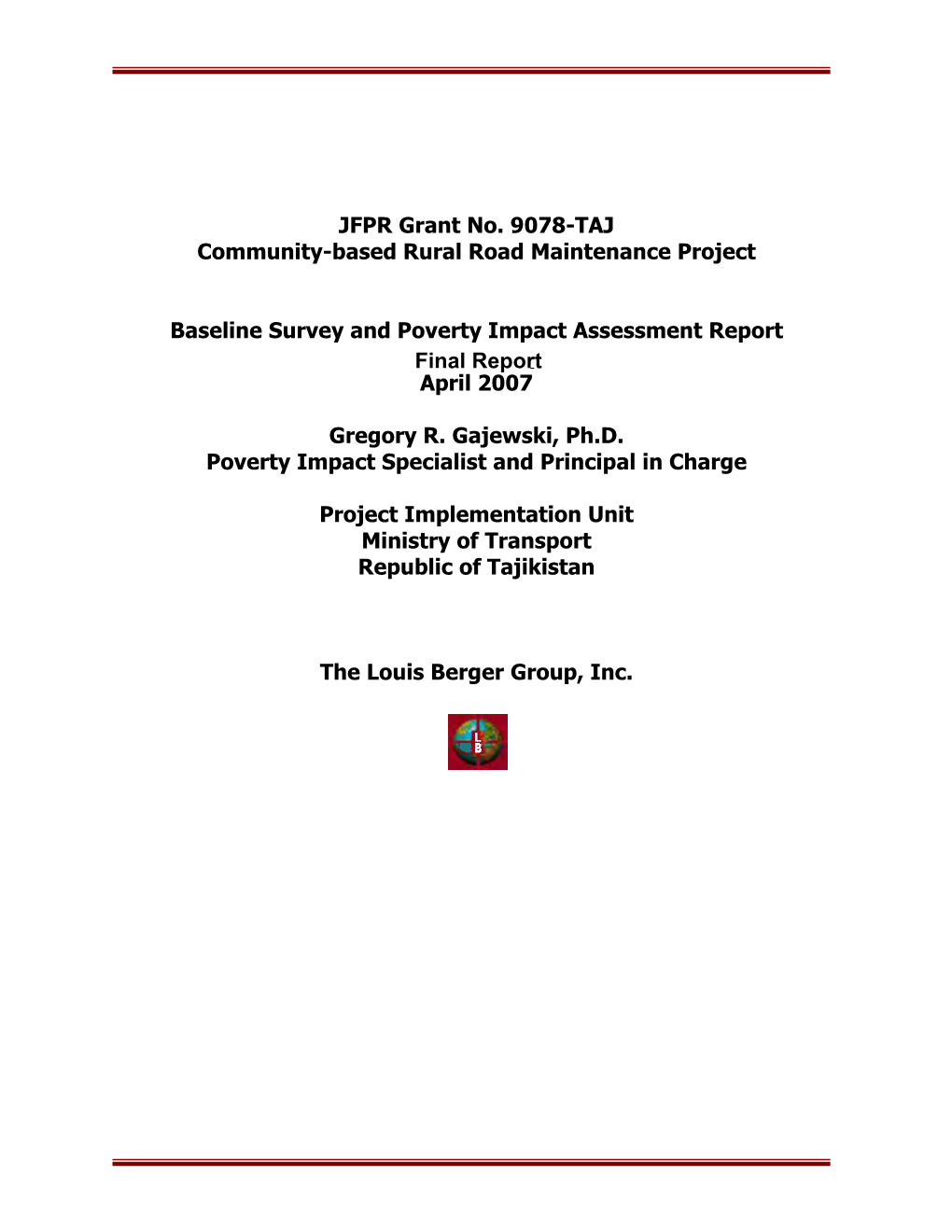 Final Report April 2007