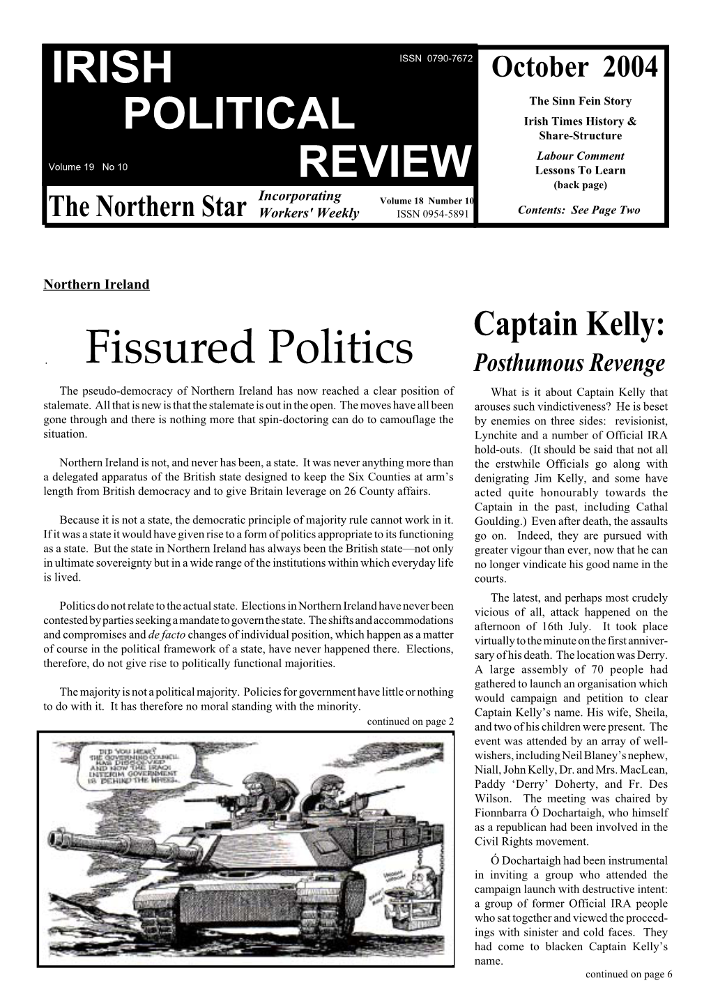 Irish Political Review, October 2004