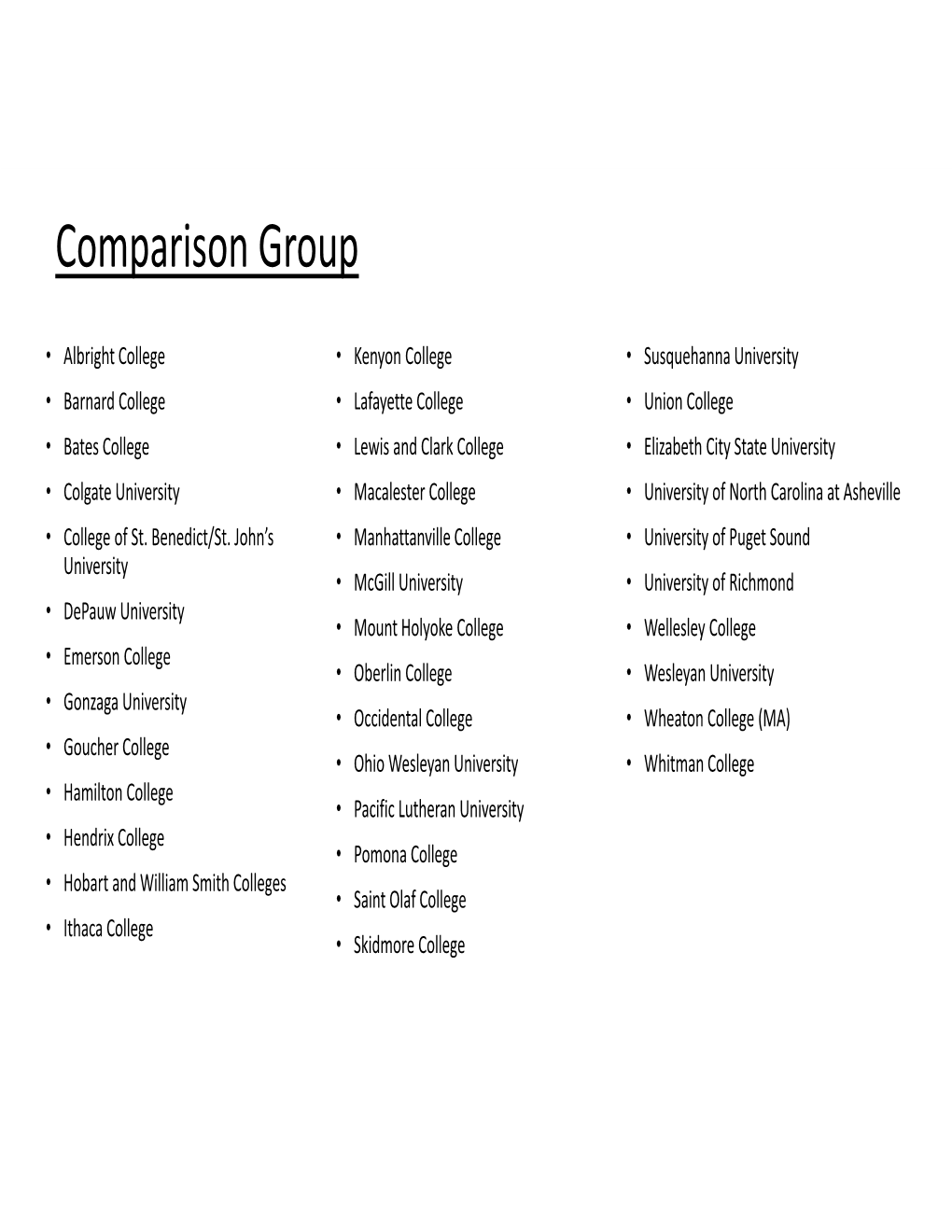 Comparison Group