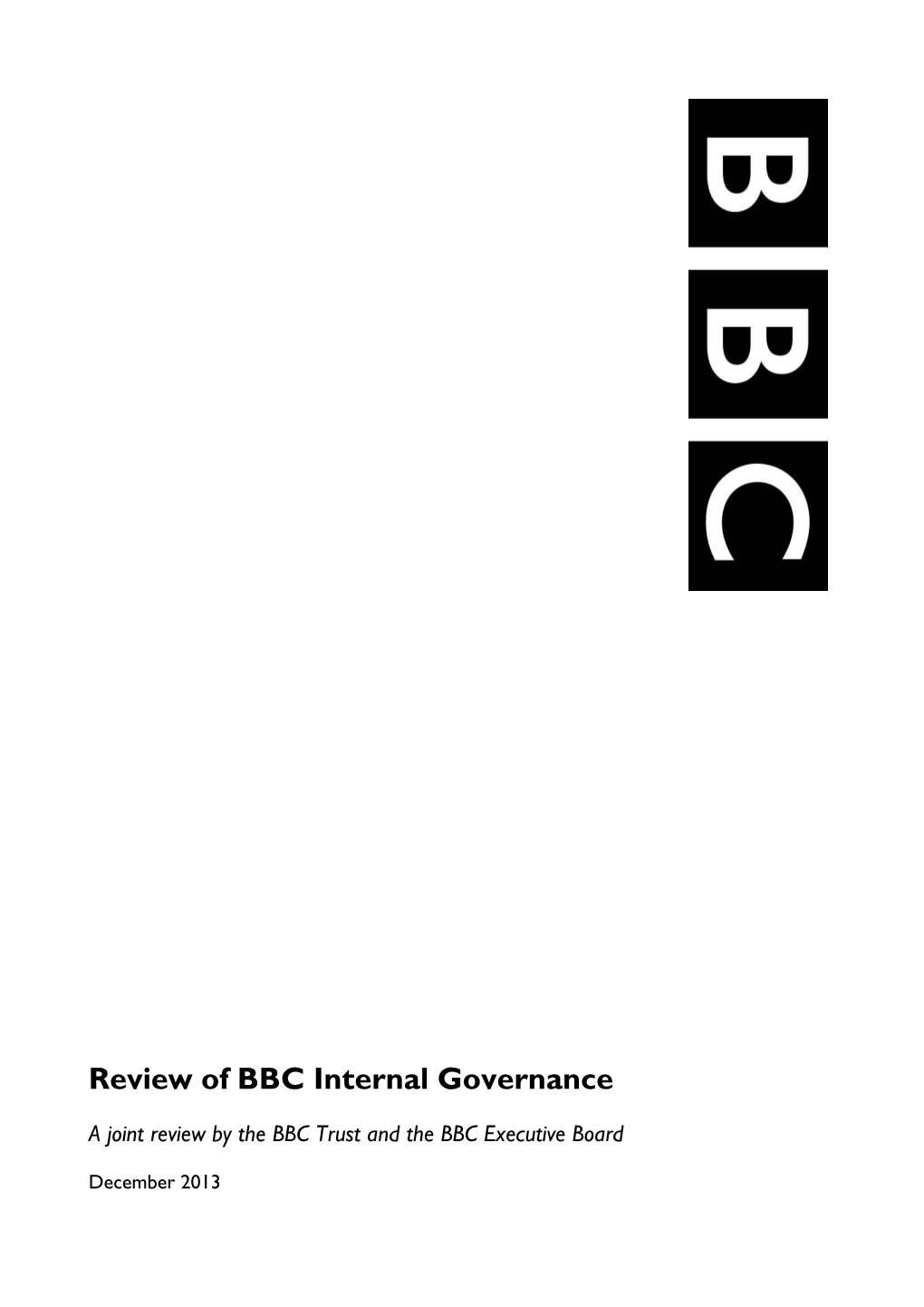 Review of BBC Internal Governance