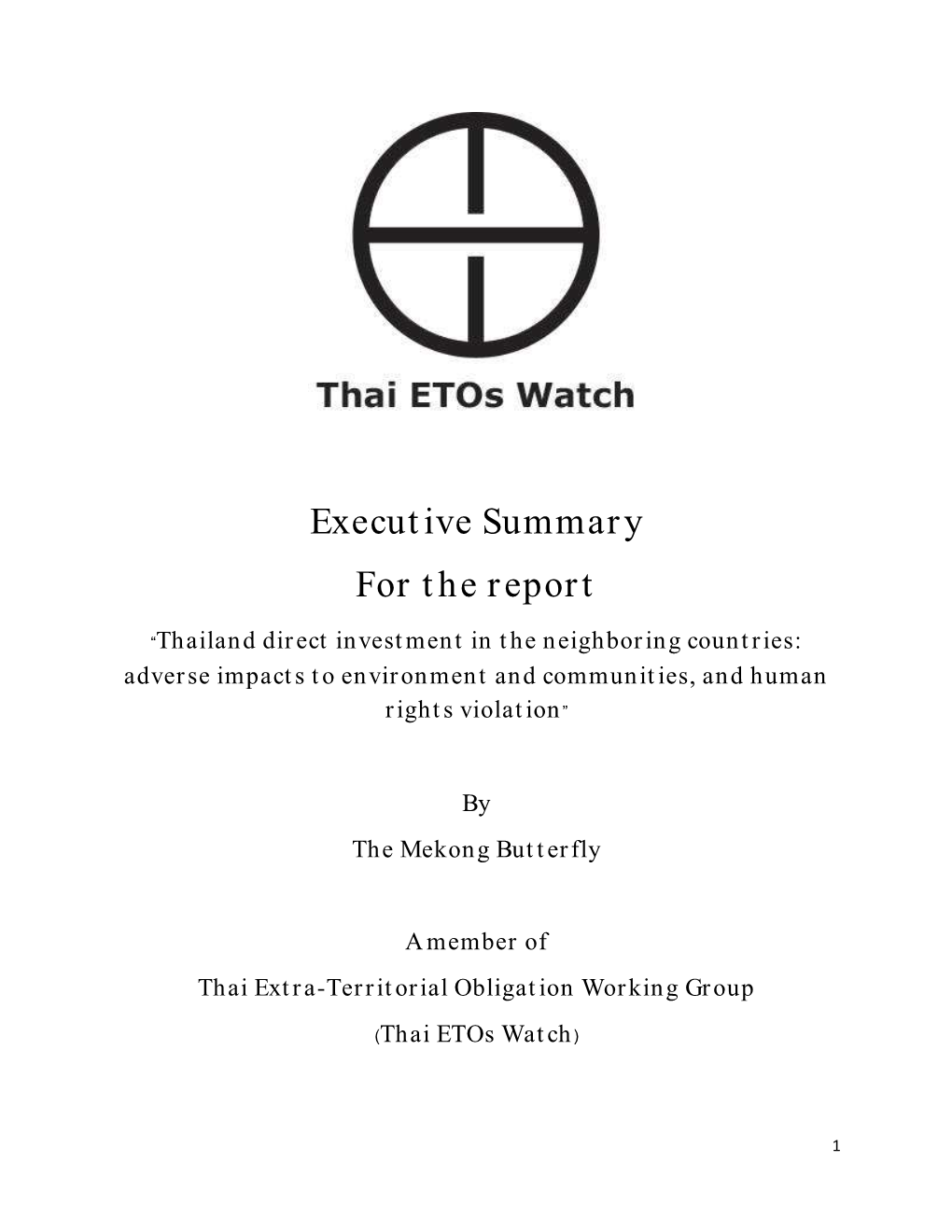 Mekong Butterfly ETO Report Executive Summary