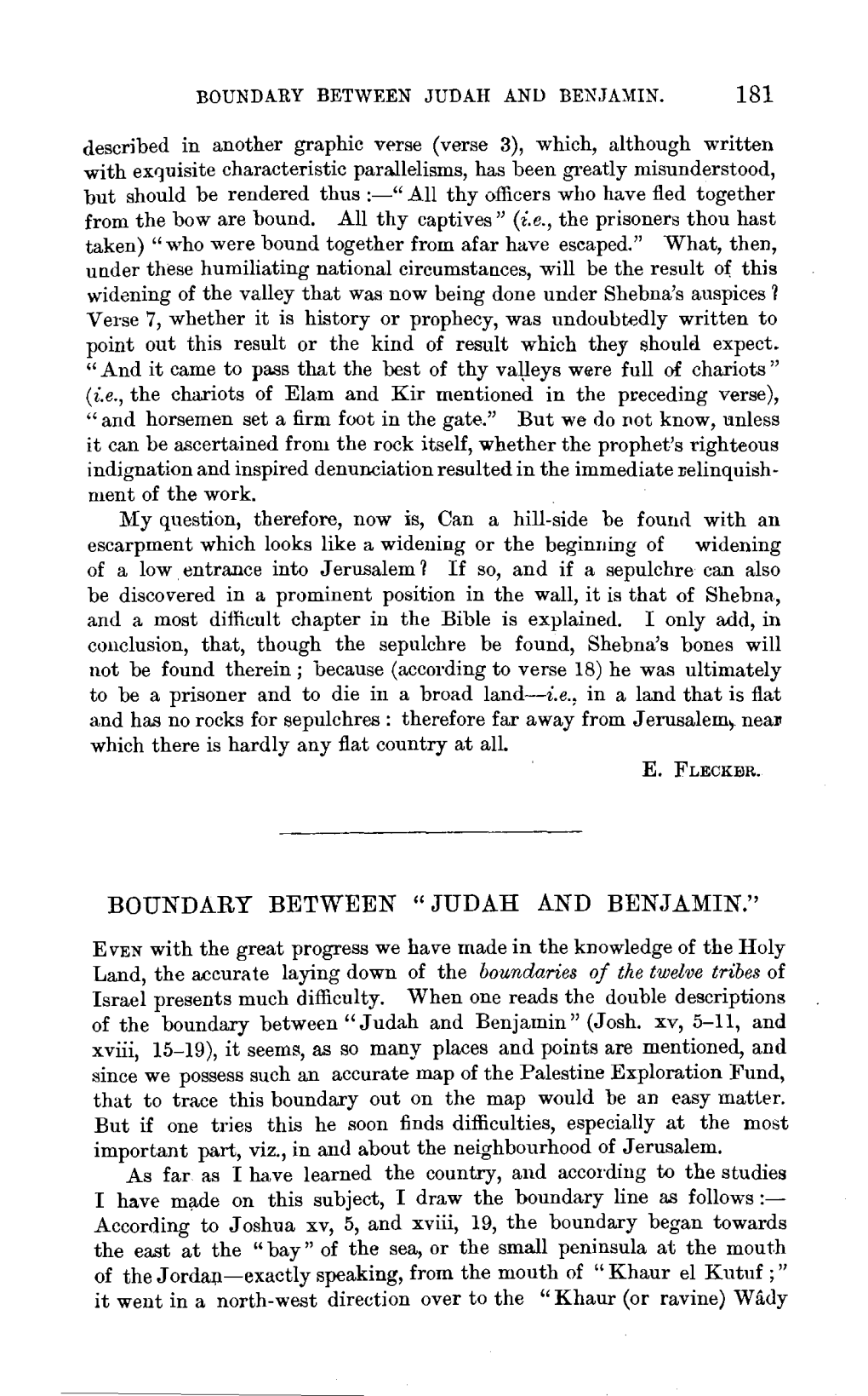 181 Boundary Between "Judah and Benjamin."