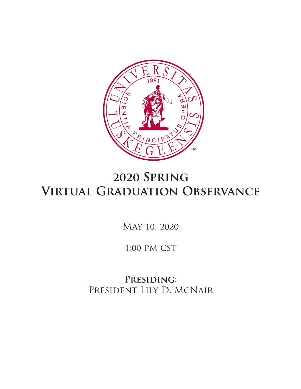 2020 Spring Virtual Graduation Observance