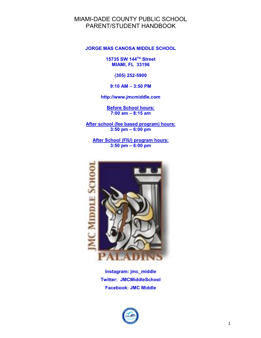 Miami-Dade County Public School Parent/Student Handbook