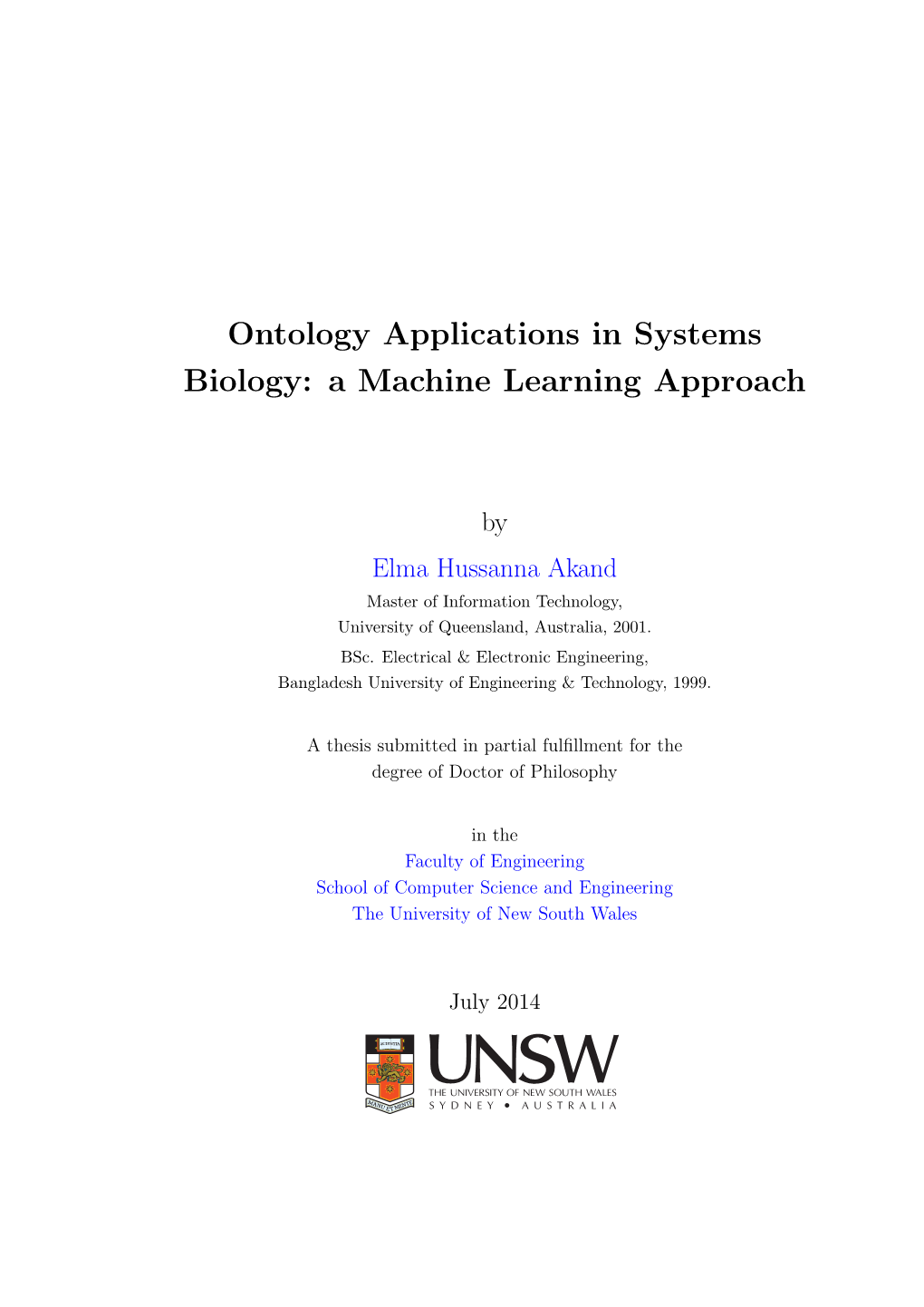 Ontology Applications in Systems Biology: a Machine Learning Approach