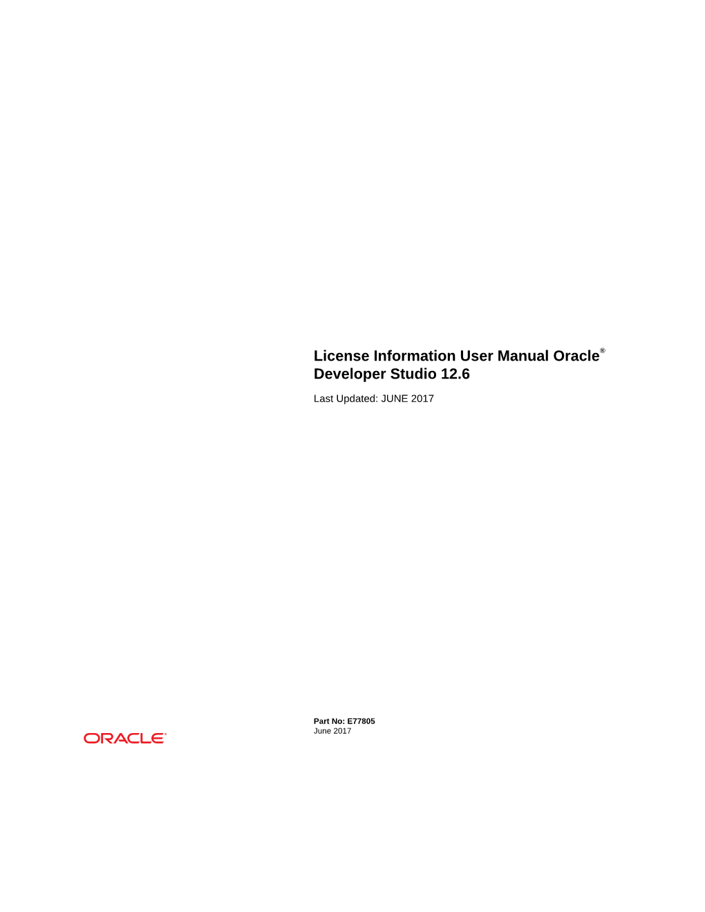 License Information User Manual Oracle® Developer Studio 12.6