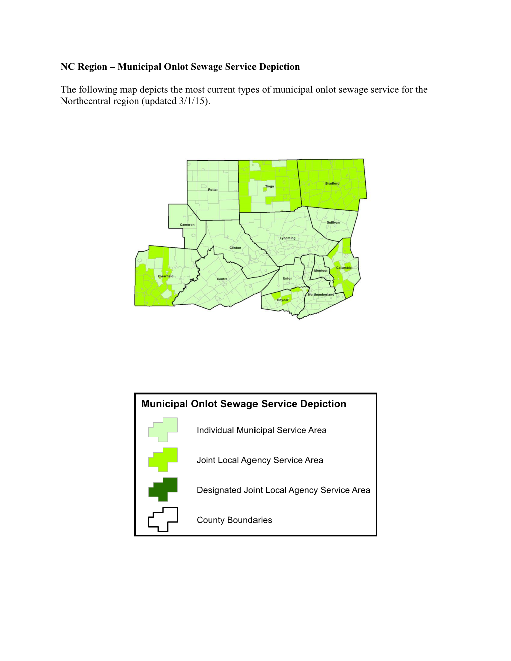 Municipal Onlot Sewage Service Depiction