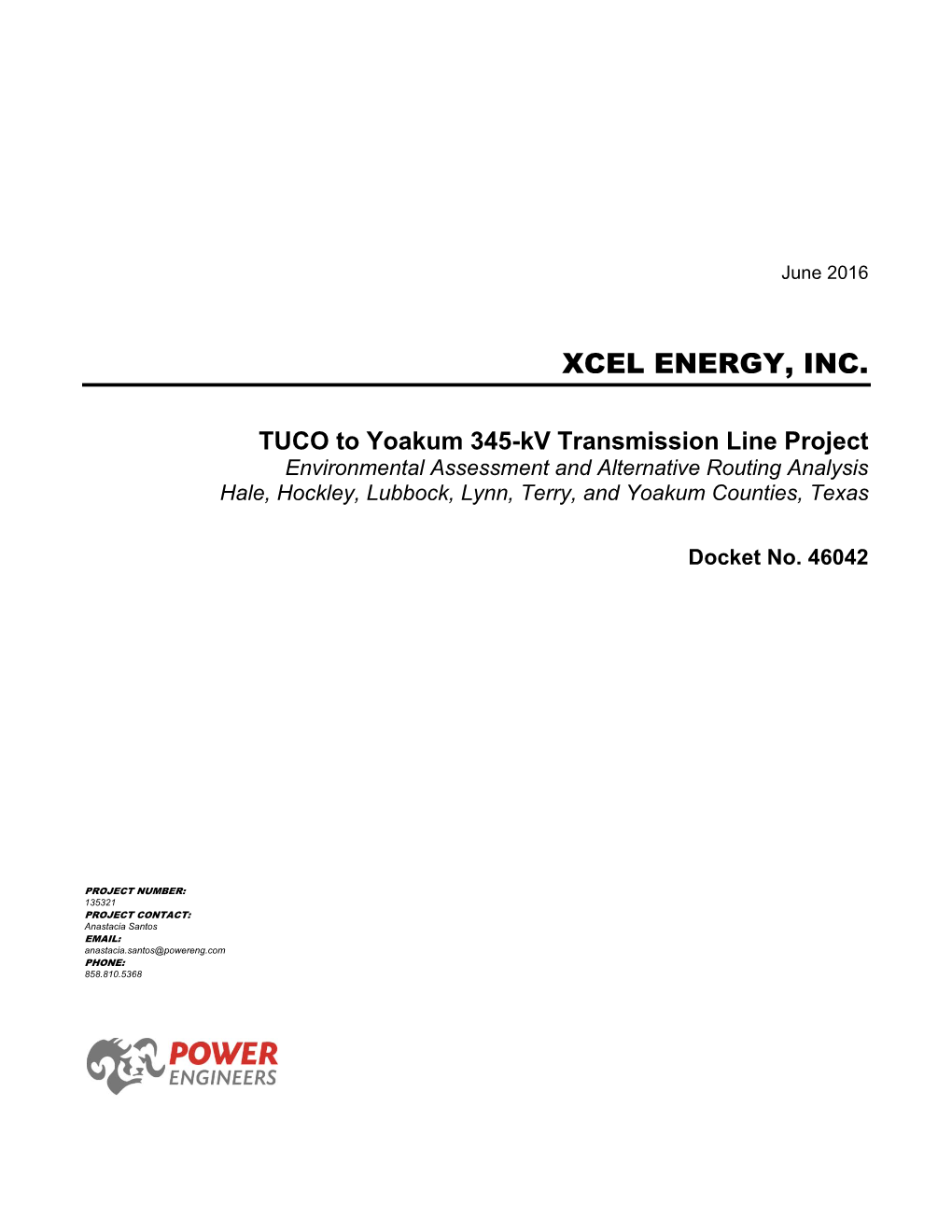 TUCO to Yoakum 345-Kv Transmission Line Project