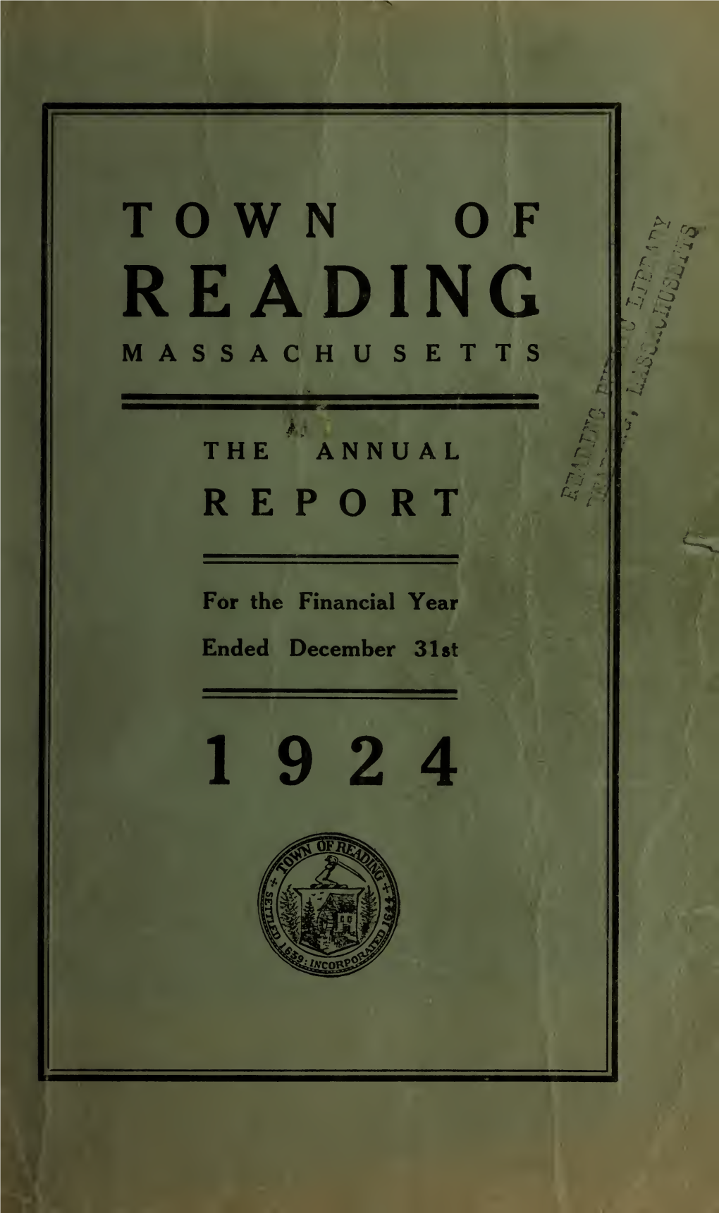 Town of Reading Massachusetts Annual Report