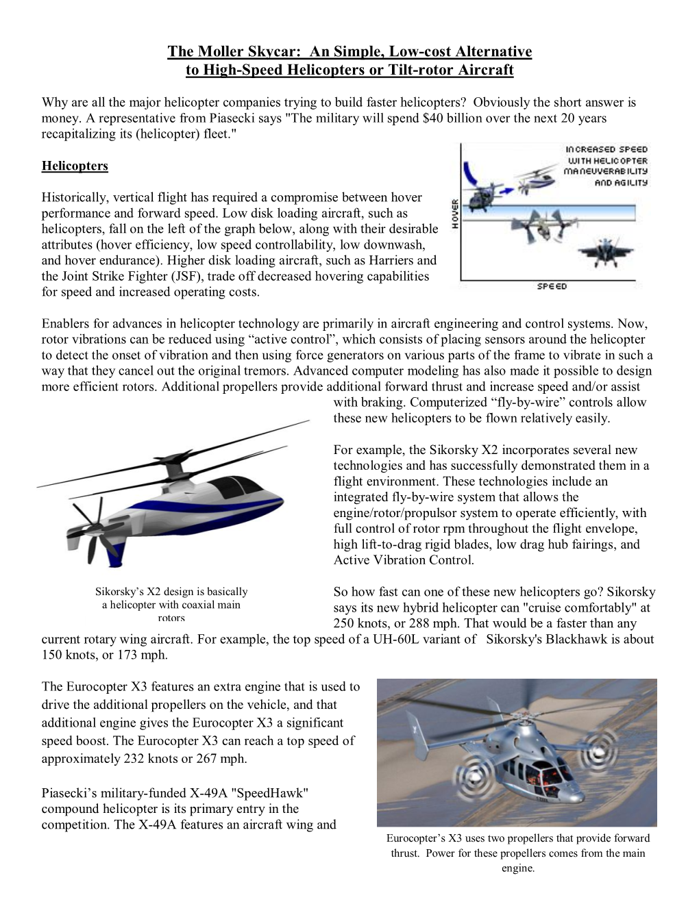 Alternative to High-Speed Helicopters Or Tilt-Rotor Aircraft