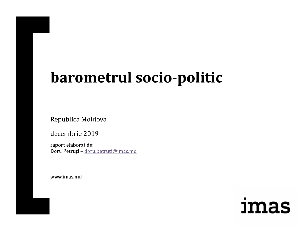 [Imas] Barometrul Socio-Politic. Decembrie 2019