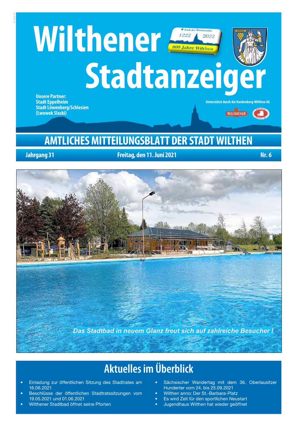 AMTLICHES MITTEILUNGSBLATT DER STADT WILTHEN Aktuelles Im