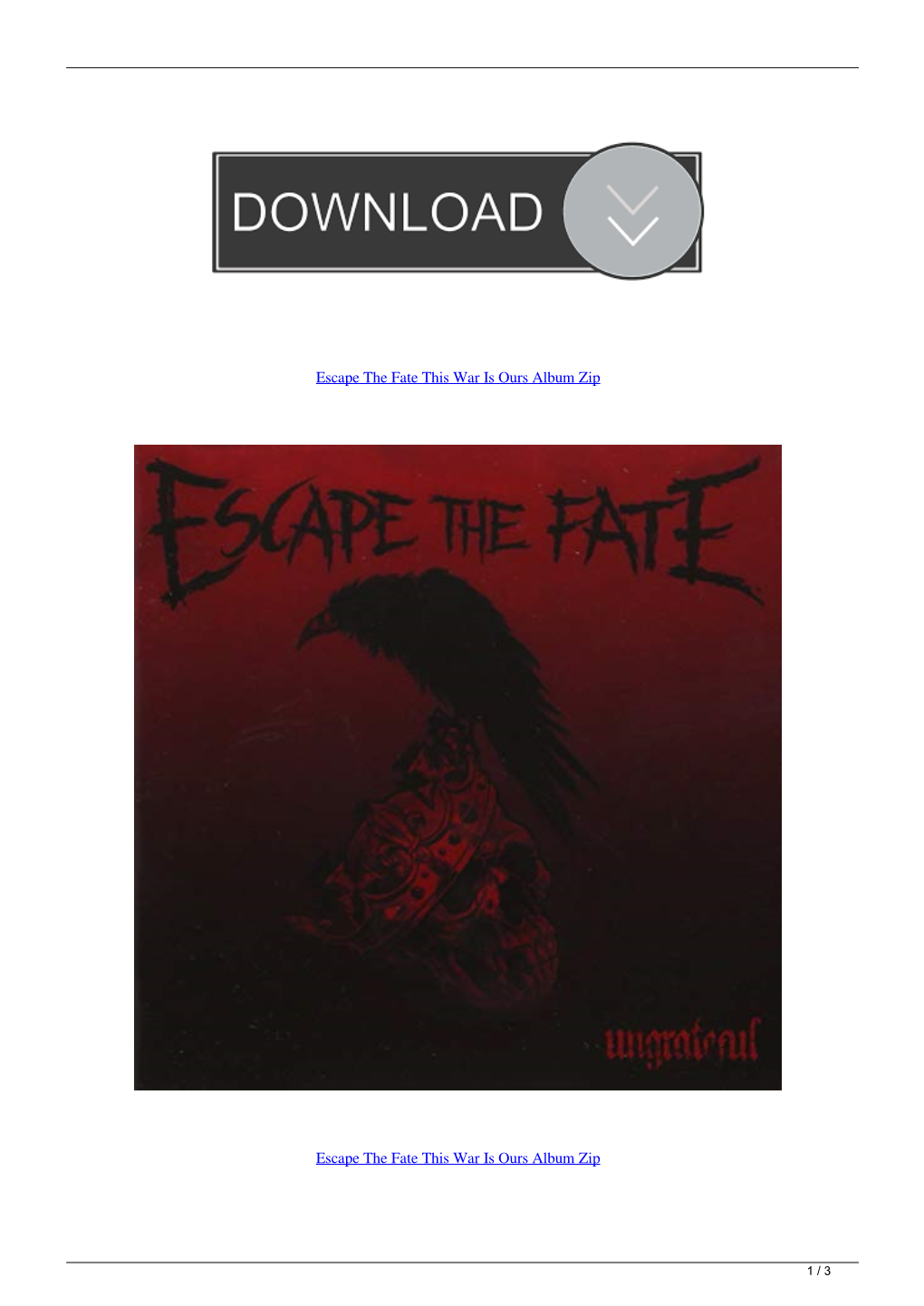 Escape the Fate This War Is Ours Album Zip