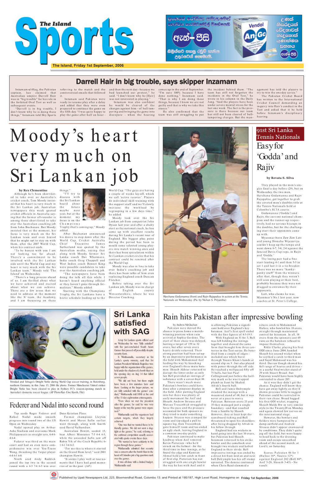 Moody's Heart Very Much on Sri Lankan