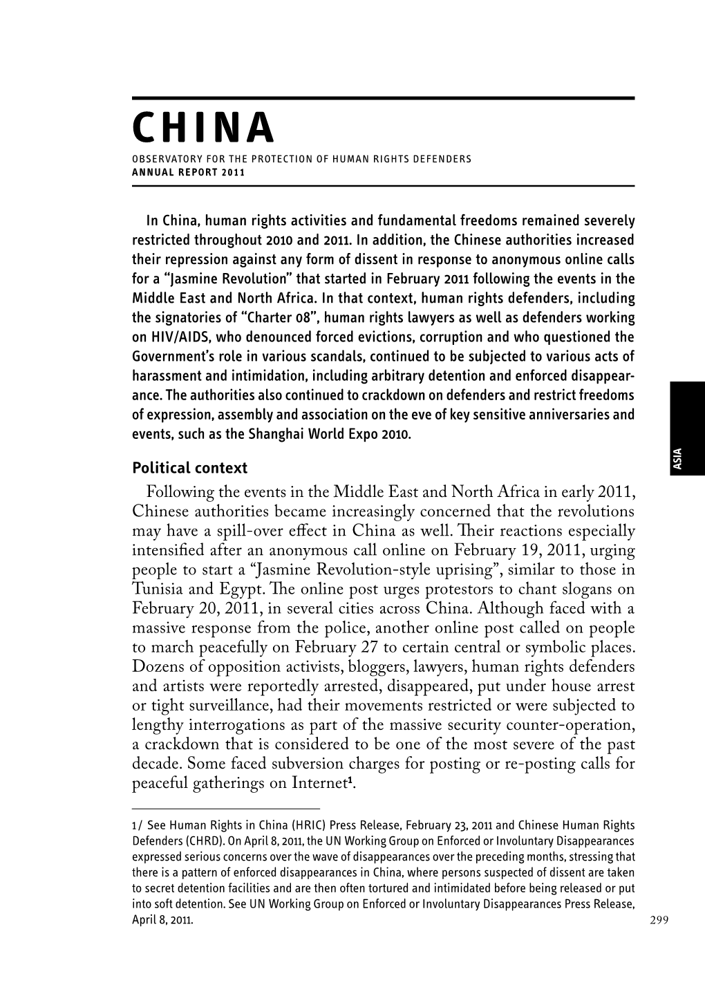 Political Context Following the Events in the Middle East