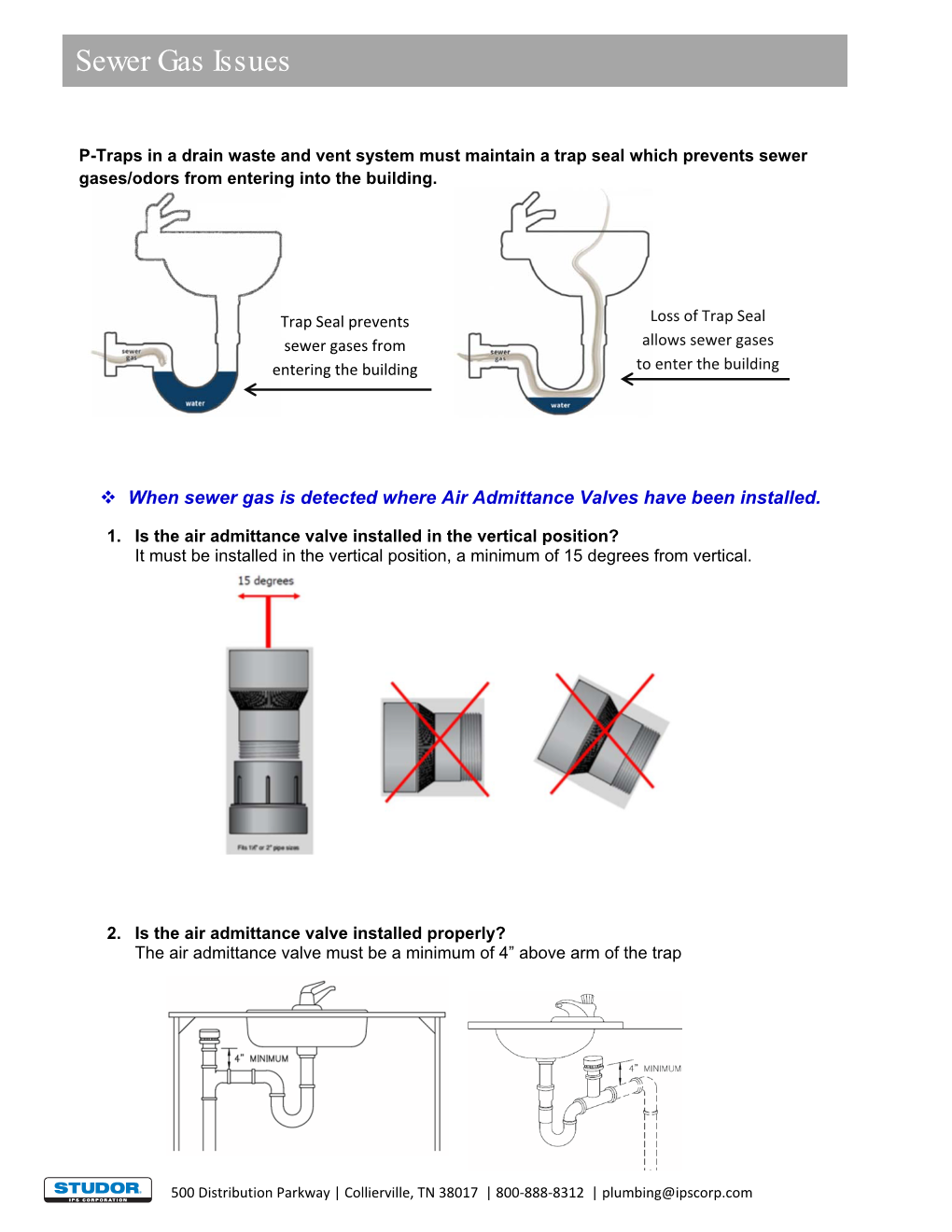 Sewer Gas Issues