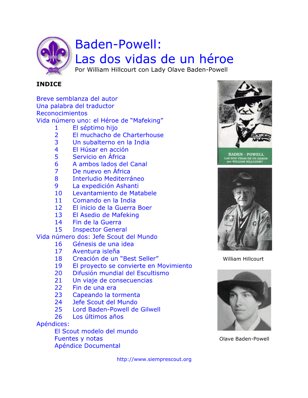 Las Dos Vidas De Un Héroe Por William Hillcourt Con Lady Olave Baden-Powell