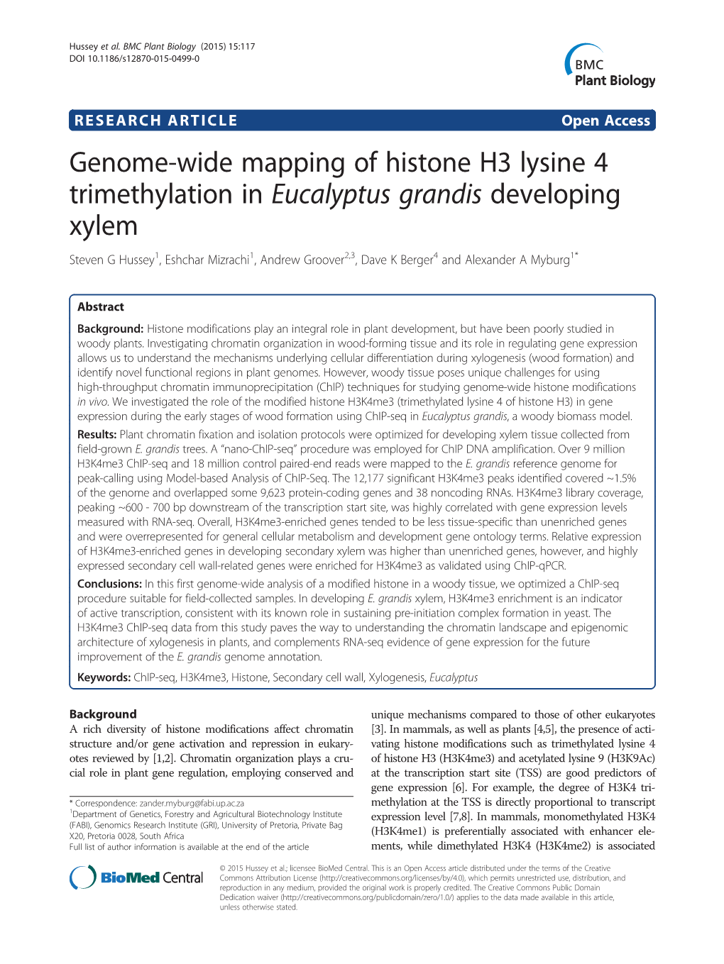 Genome-Wide Mapping of Histone H3 Lysine 4