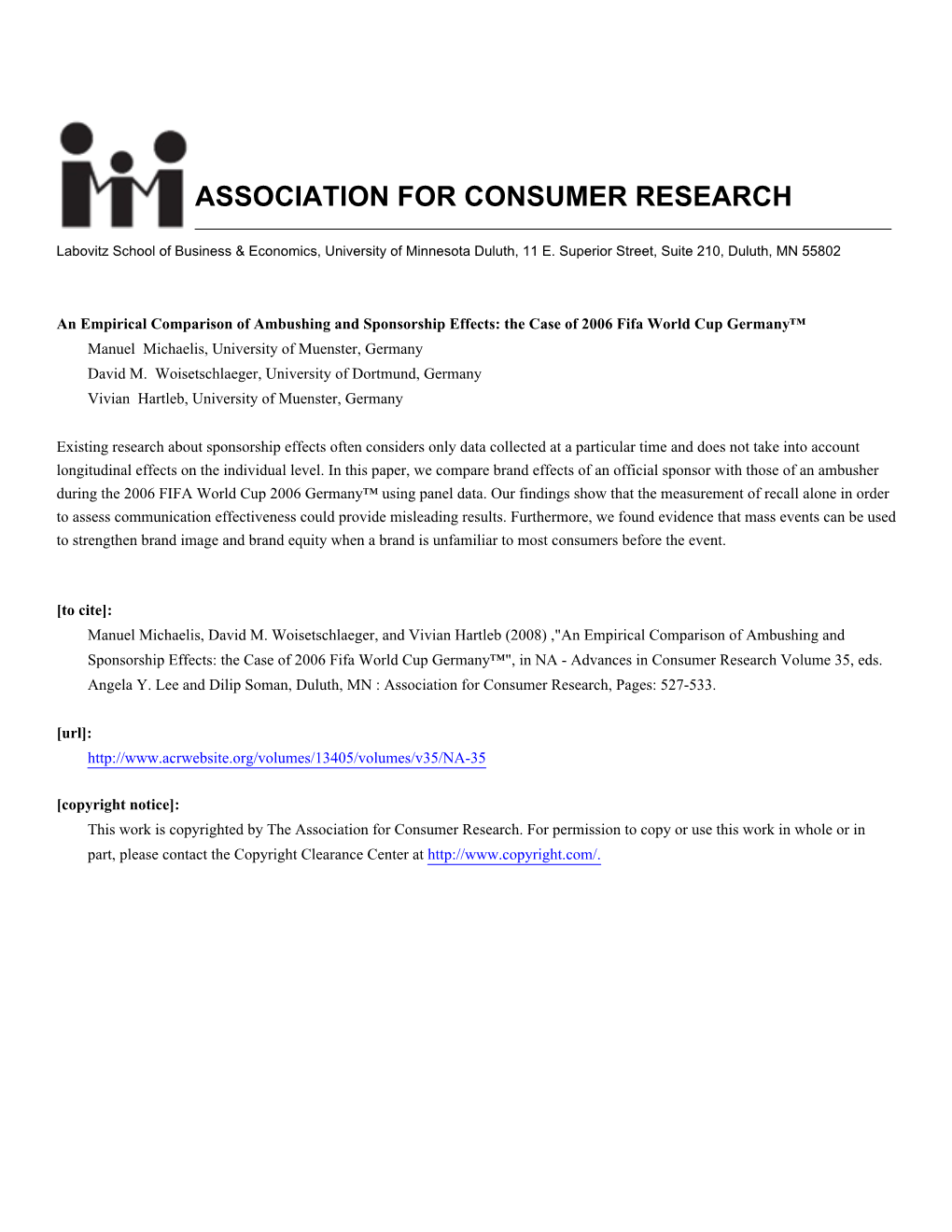 Association for Consumer Research