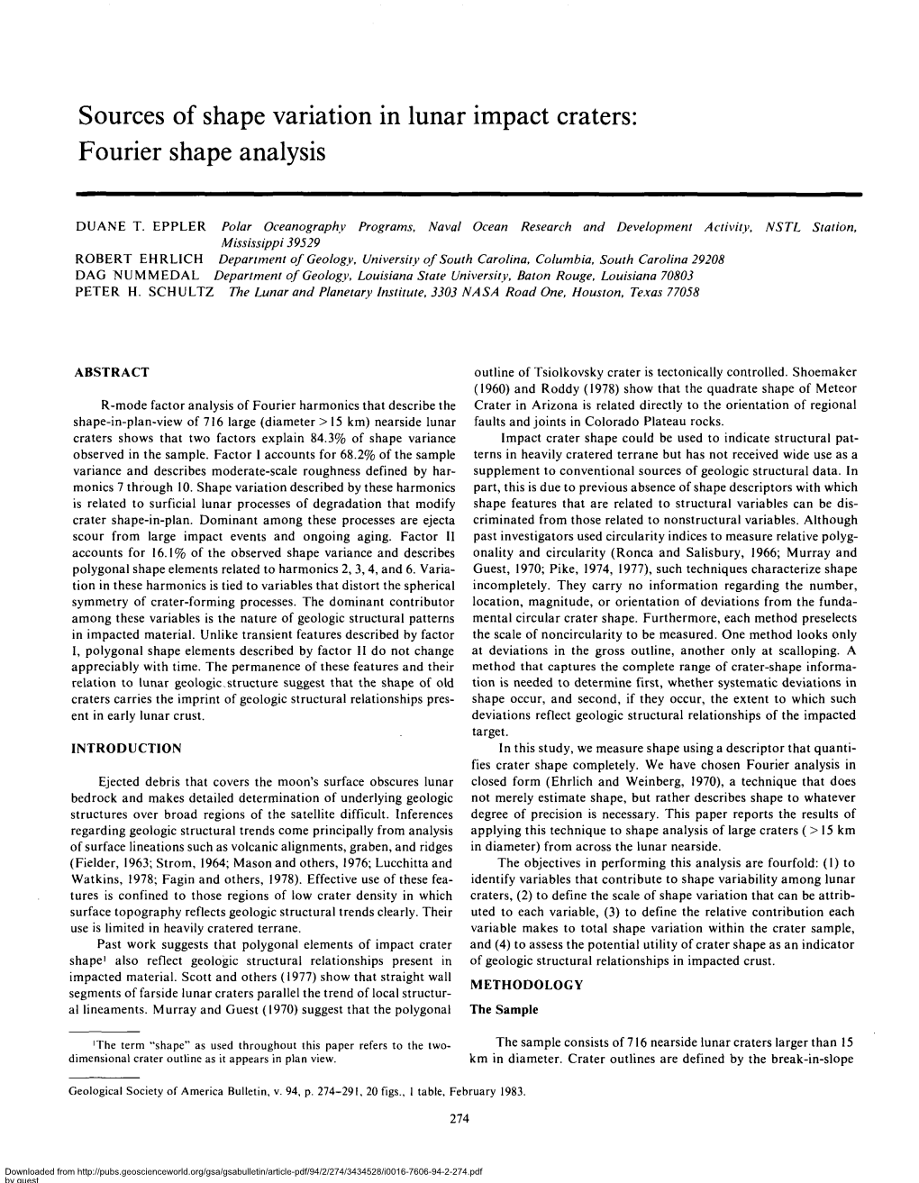 Sources of Shape Variation in Lunar Impact Craters: Fourier Shape Analysis