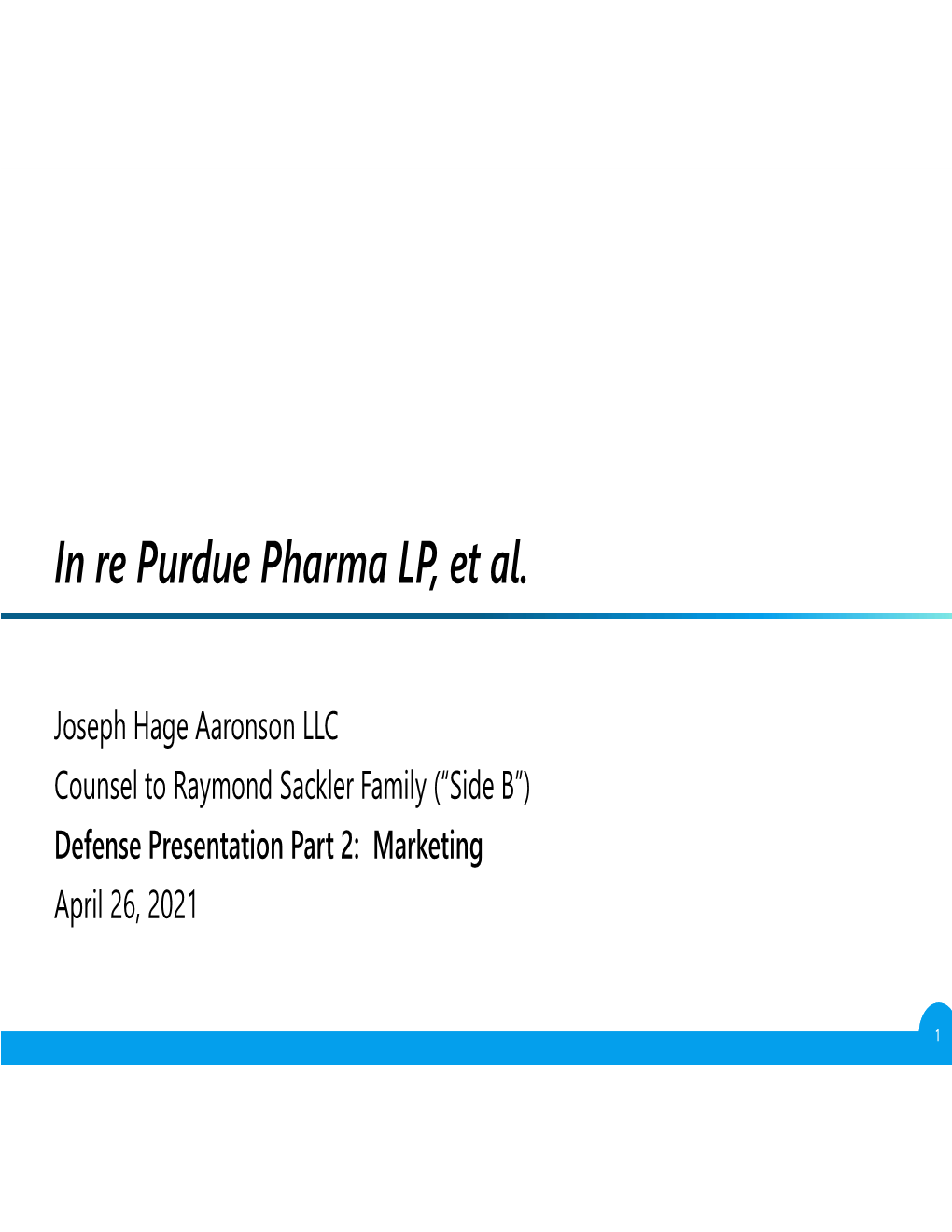 In Re Purdue Pharma LP, Et Al