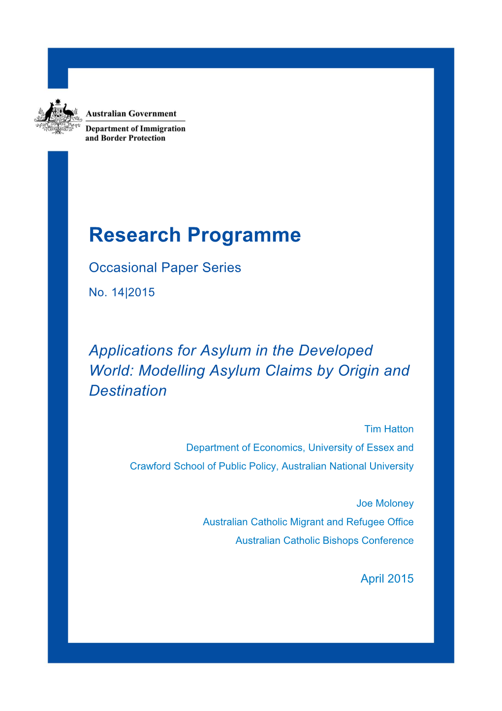 Applications for Asylum in the Developed World: Modelling Asylum Claims by Origin and Destination