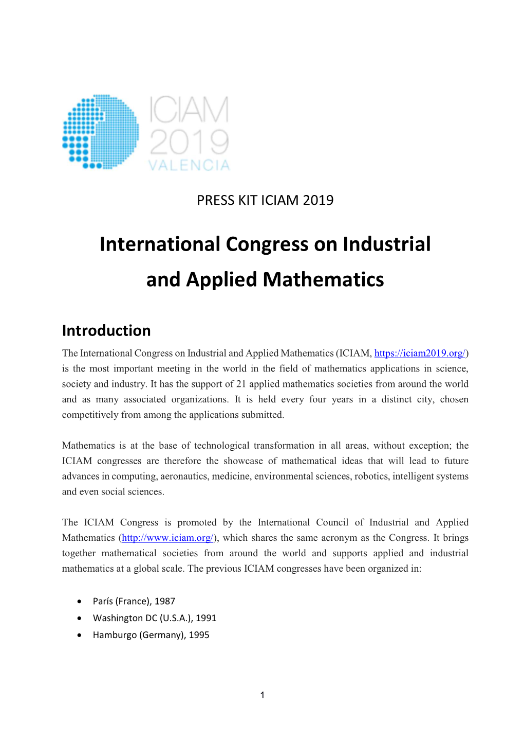 International Congress on Industrial and Applied Mathematics