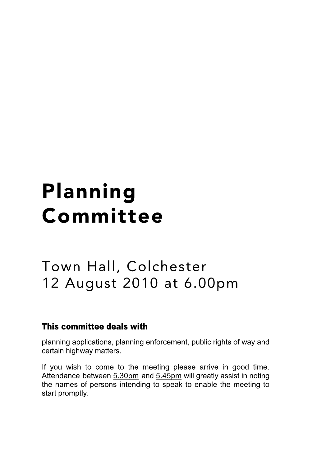 Planning Committee