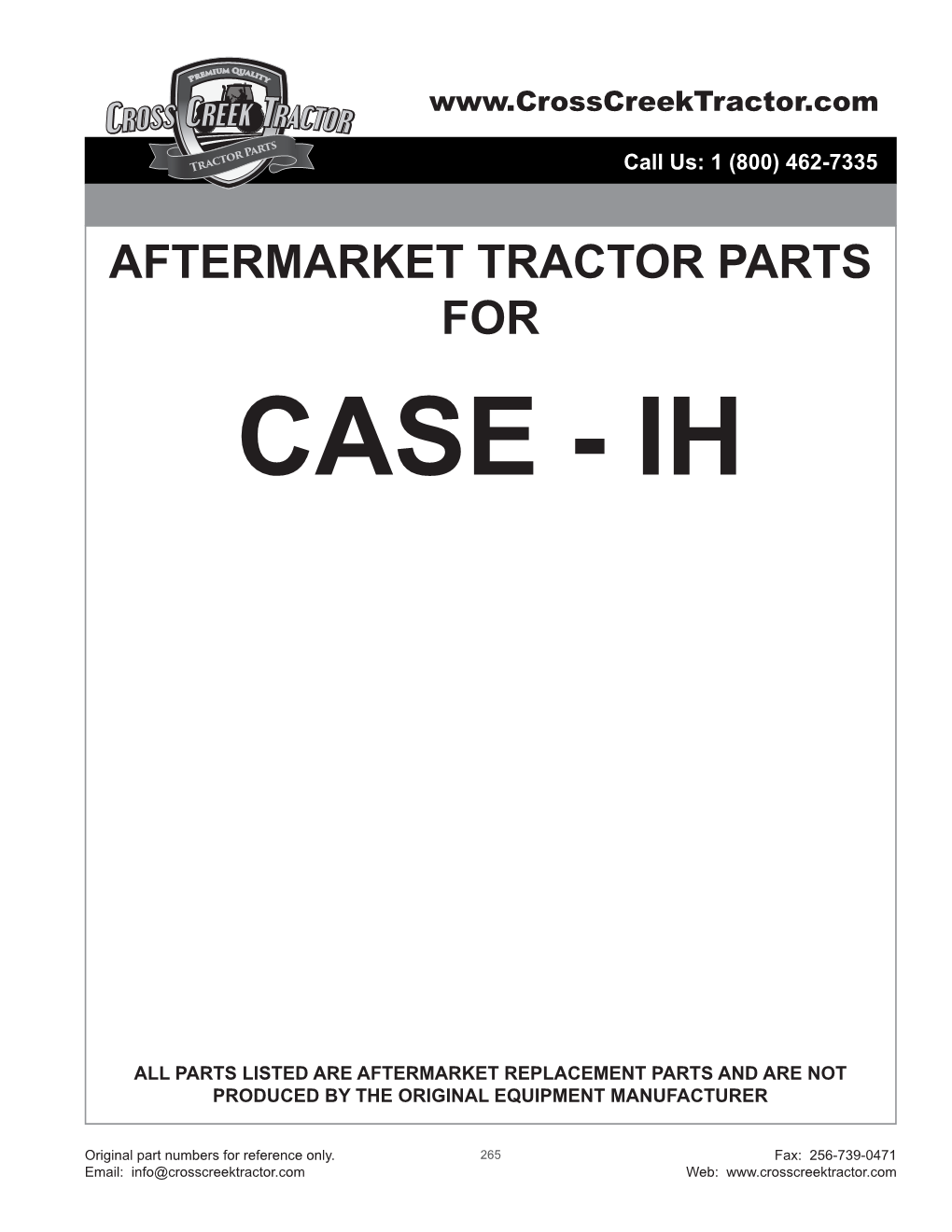 Aftermarket Case IH Tractor Parts Catalog