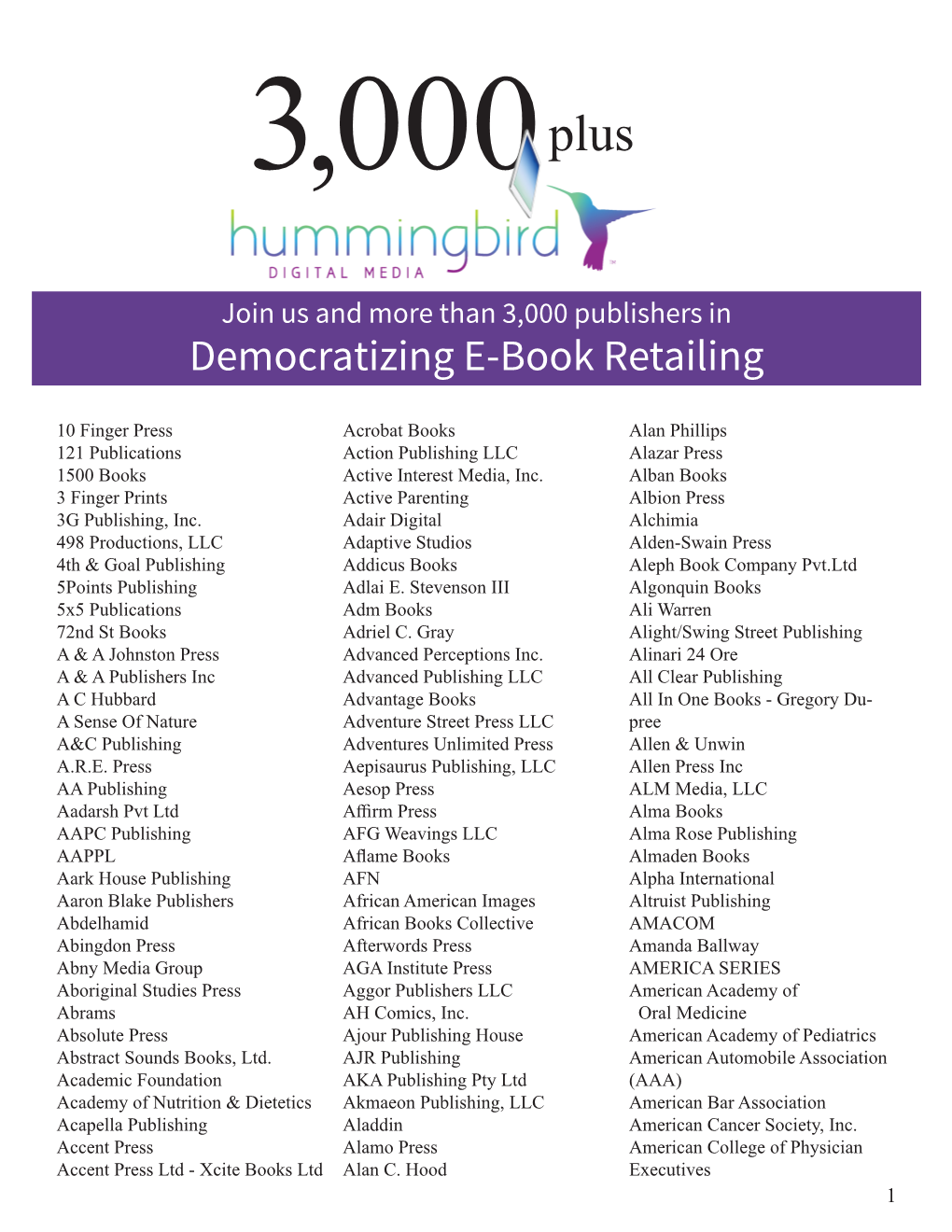 Democratizing E-Book Retailing