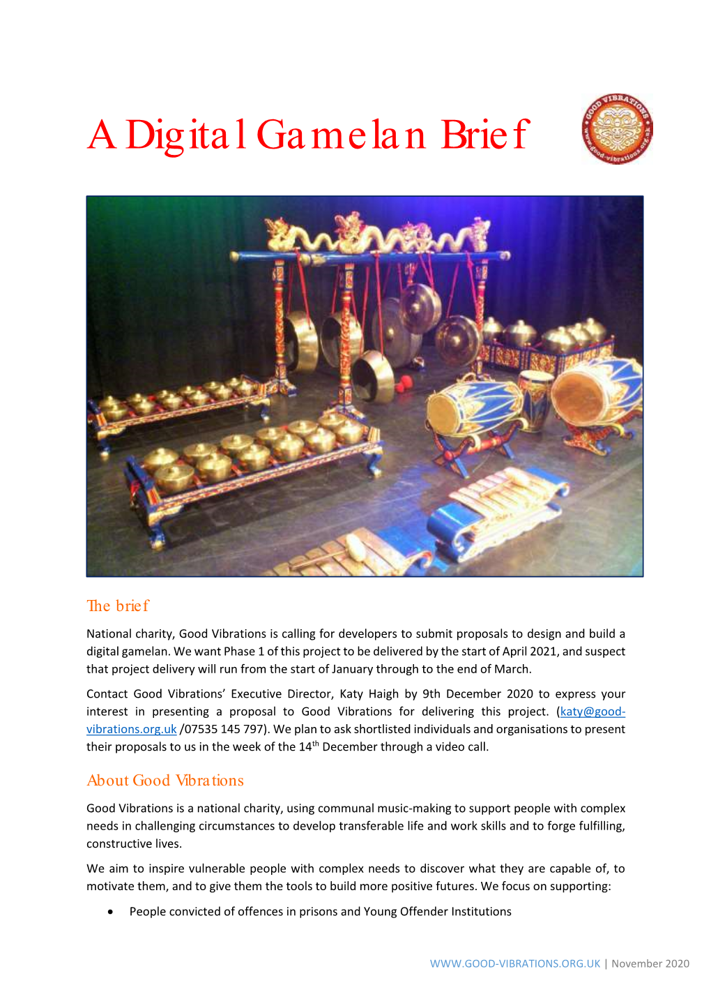 A Digital Gamelan Brief