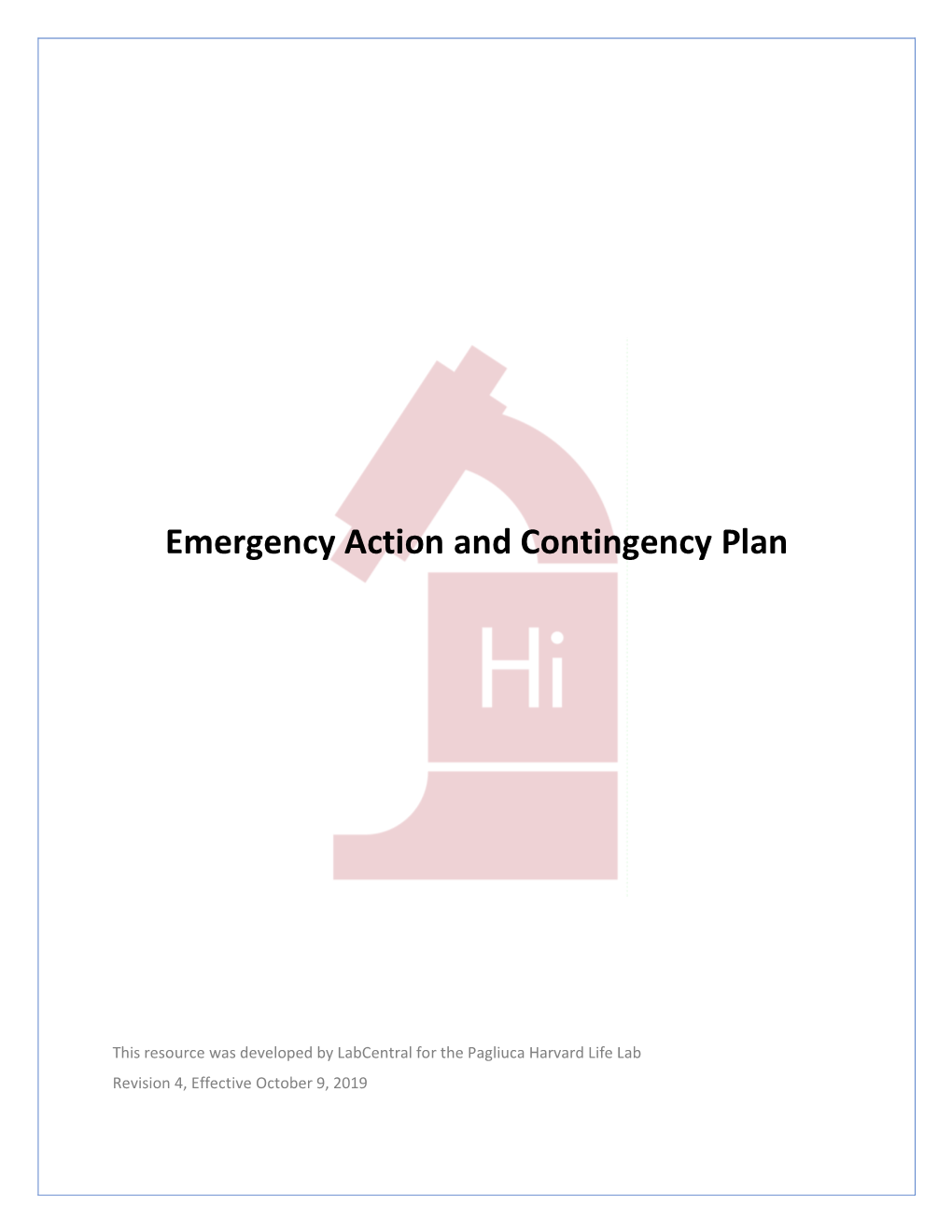 Emergency Action and Contingency Plan