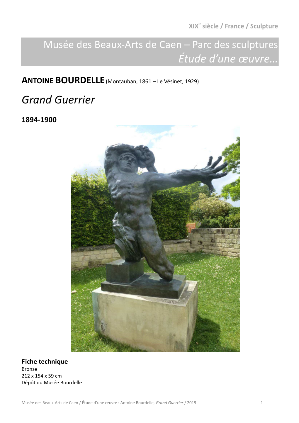 Antoine Bourdelle, Grand Guerrier / 2019 1
