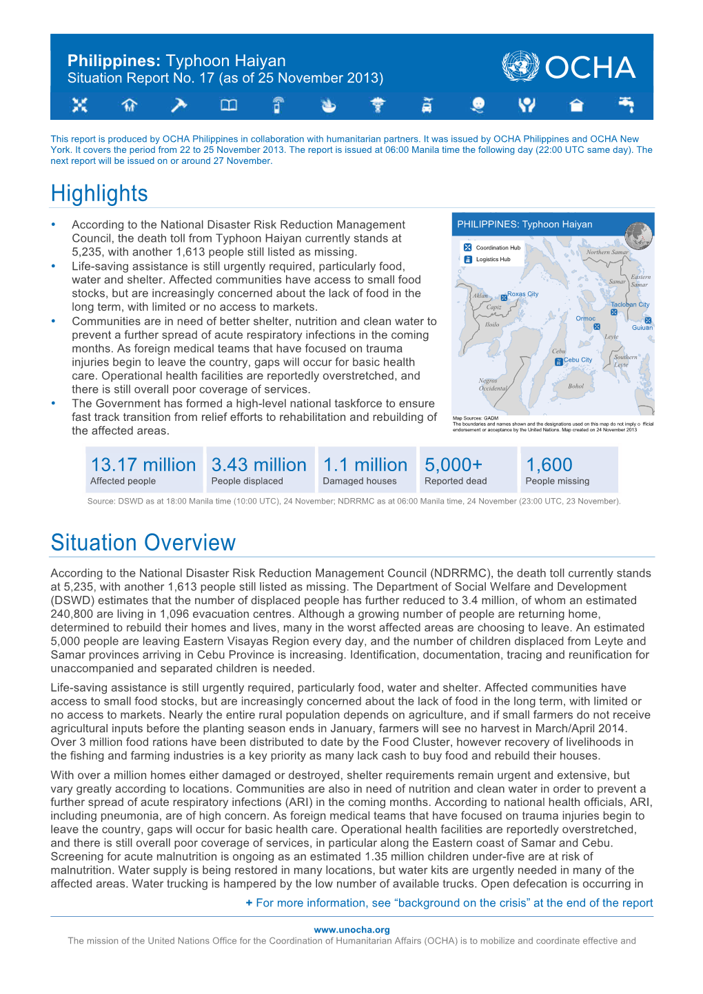 Highlights Situation Overview