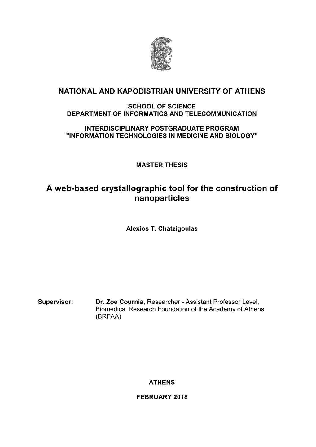 A Web-Based Crystallographic Tool for the Construction of Nanoparticles