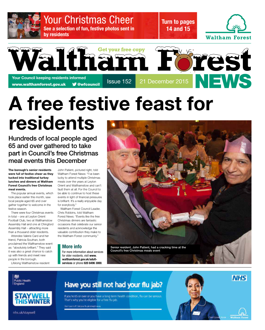 A Free Festive Feast for Residents Hundreds of Local People Aged 65 and Over Gathered to Take Part in Council’S Free Christmas Meal Events This December