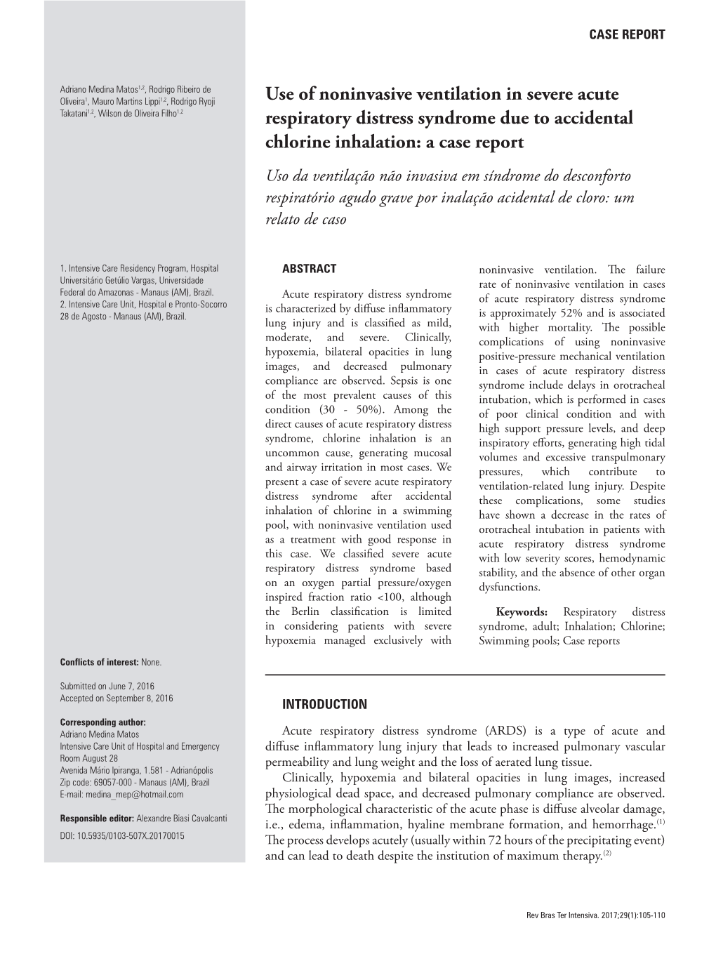 Use of Noninvasive Ventilation in Severe Acute