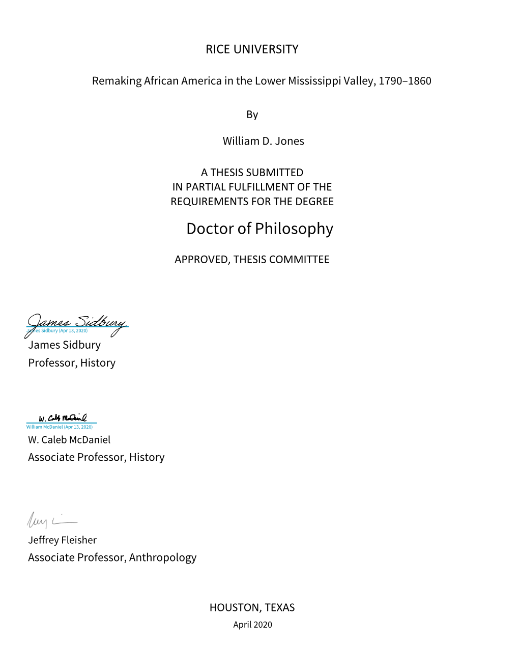 Doctor of Philosophy