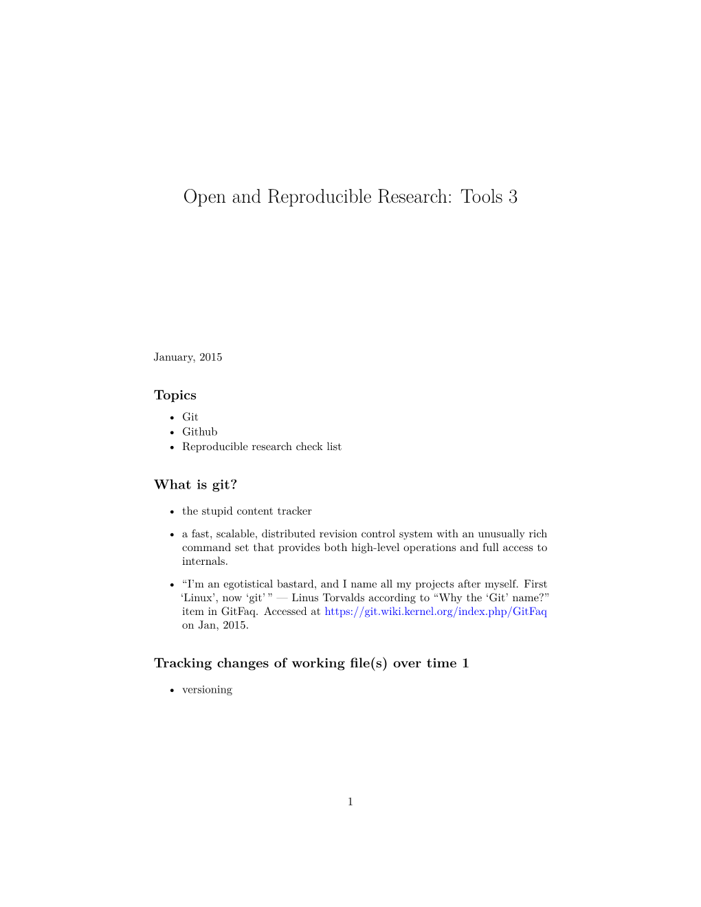 Open and Reproducible Research: Tools 3