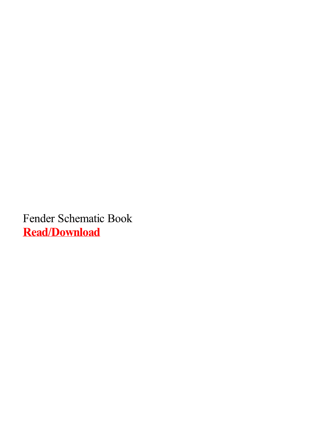 Fender Schematic Book