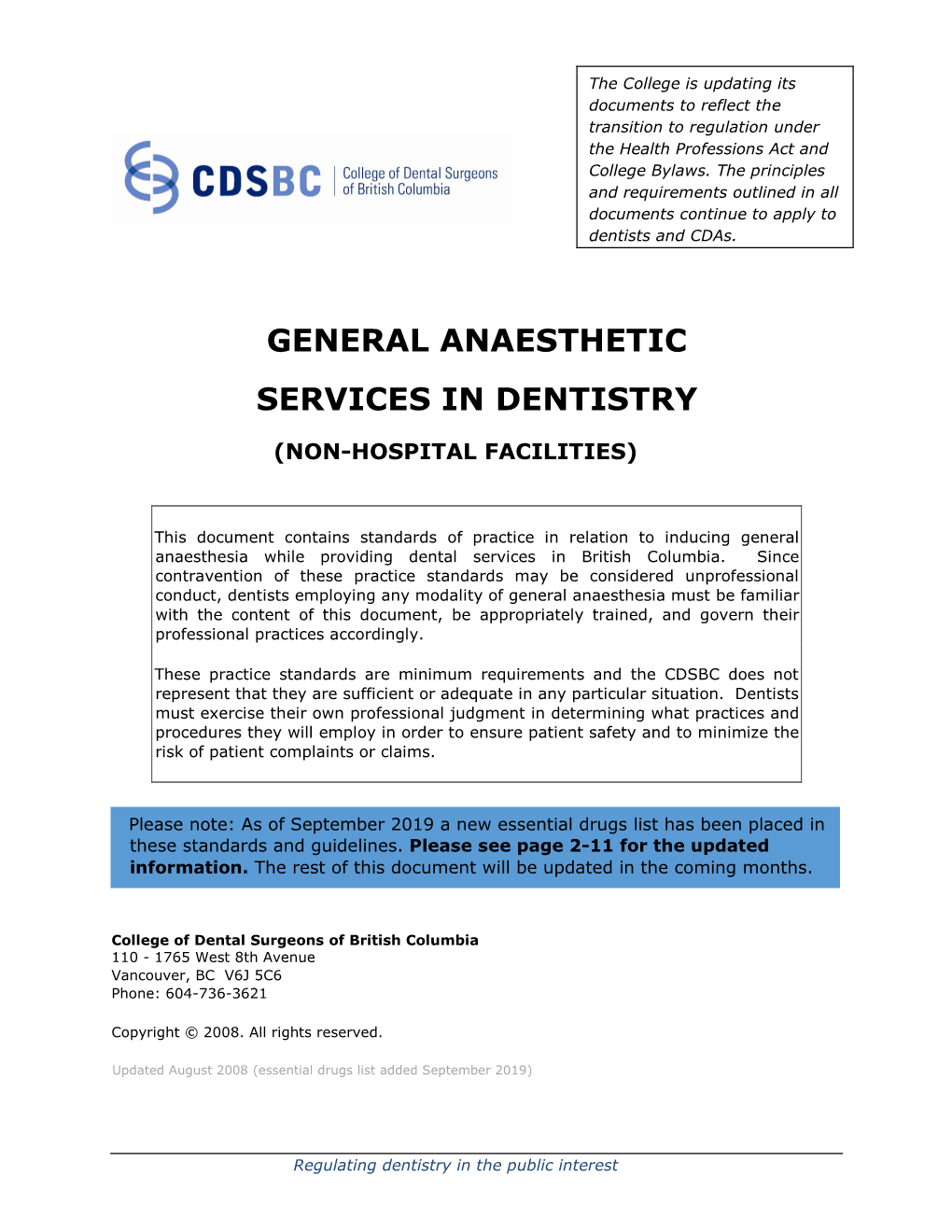 Sedation: General Anaesthetic Services in Dentistry