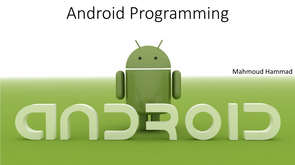 Introduction to Android Programming