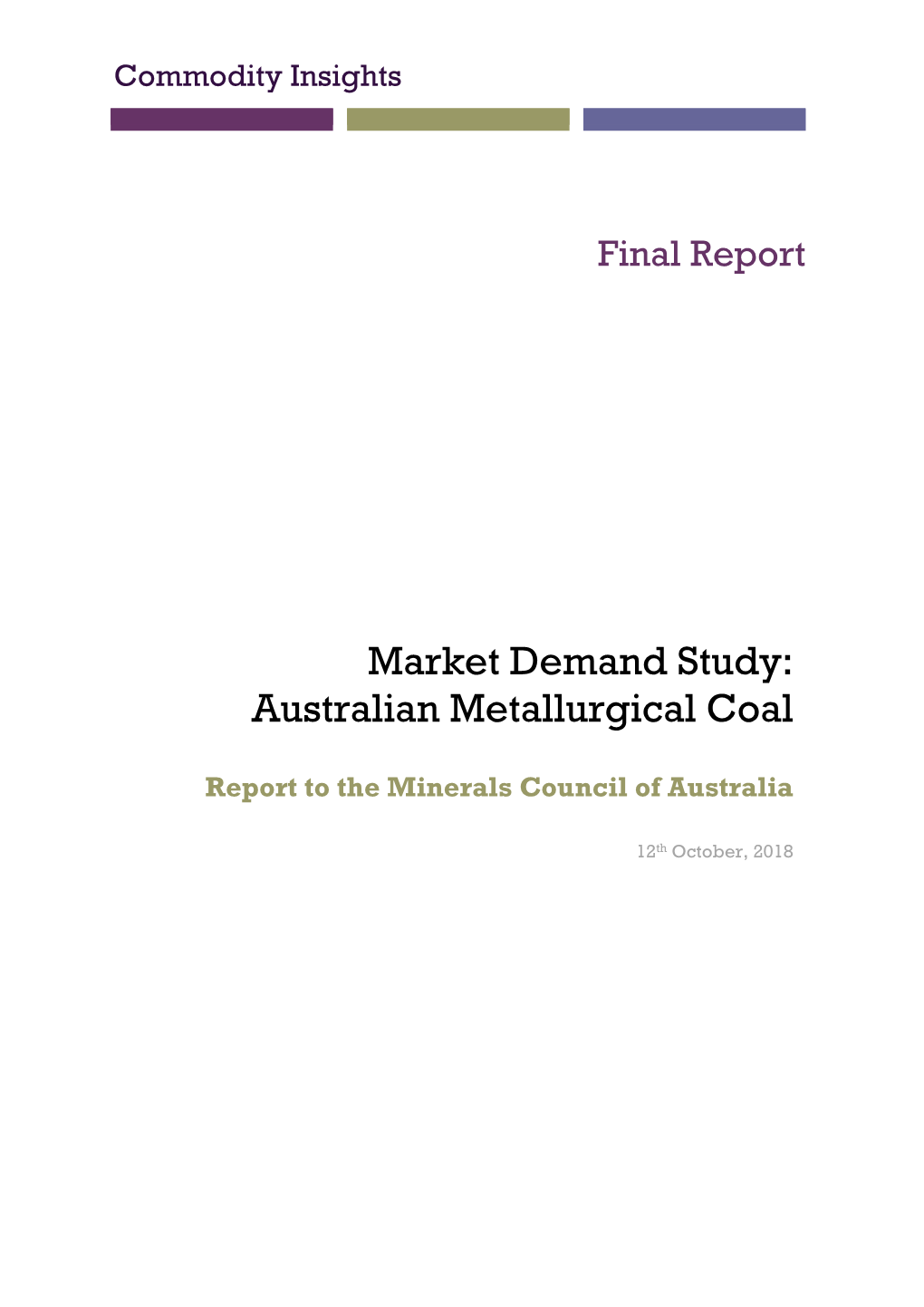 Market Demand Study: Australian Metallurgical Coal