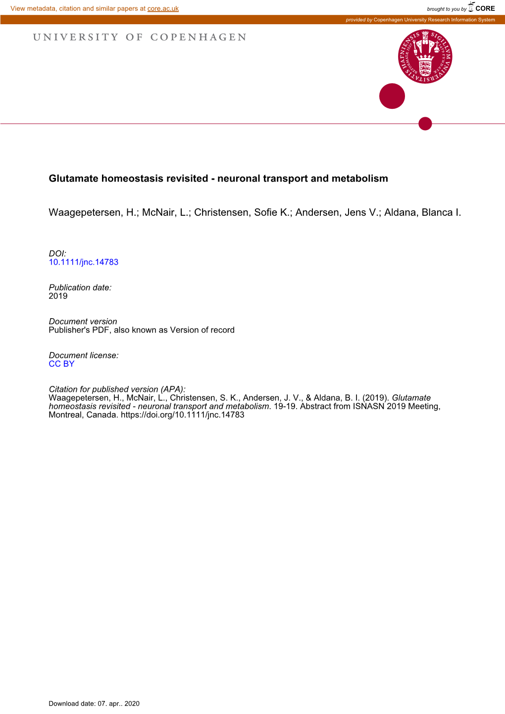 University of Copenhagen, Drug Design and Pharmacology, Situation May React Differently to Input