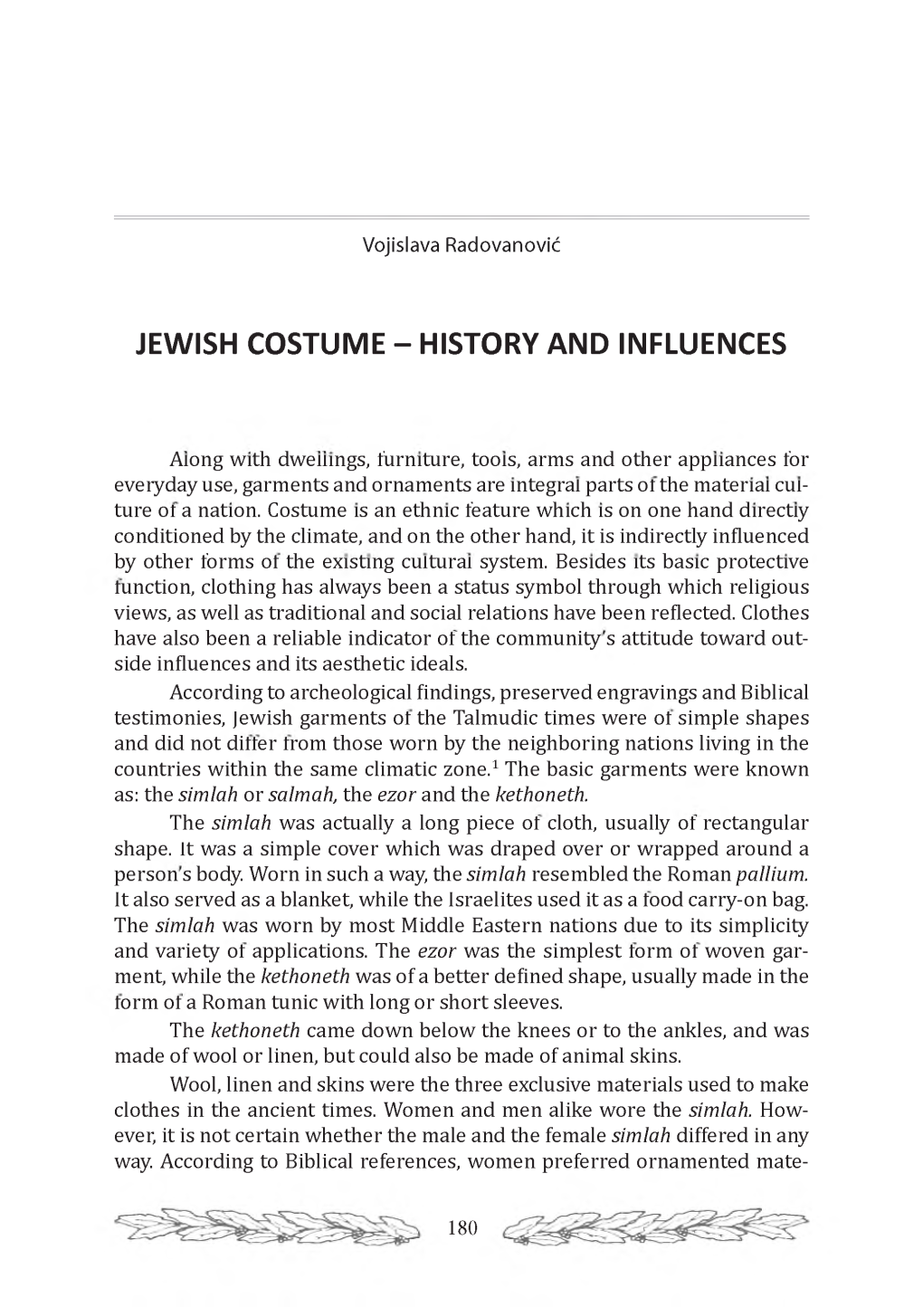 Jewish Costume - History and Influences